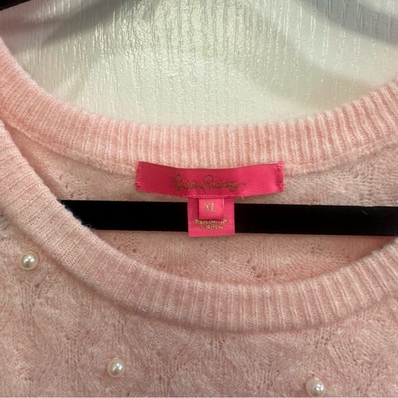 Lilly Pulitzer Pink Pearl Sweater Size XL EUC - Picture 4 of 8